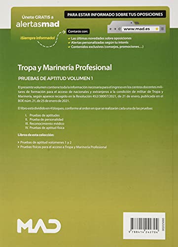 Pruebas de Aptitud para el Acceso a Tropa y Marinería Profesional. Volumen 1