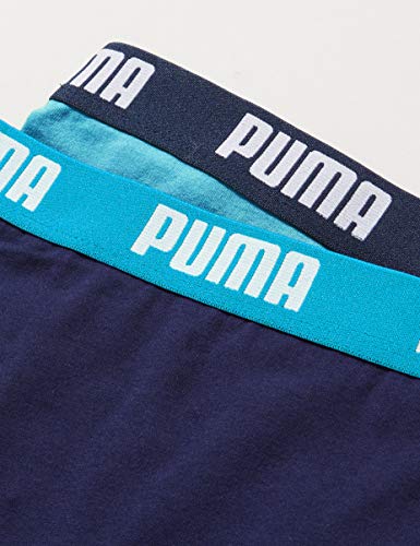 PUMA Basic Boxers Ropa Interior, Azul Brillante, 146/152 cm (Pack de 2) Niño