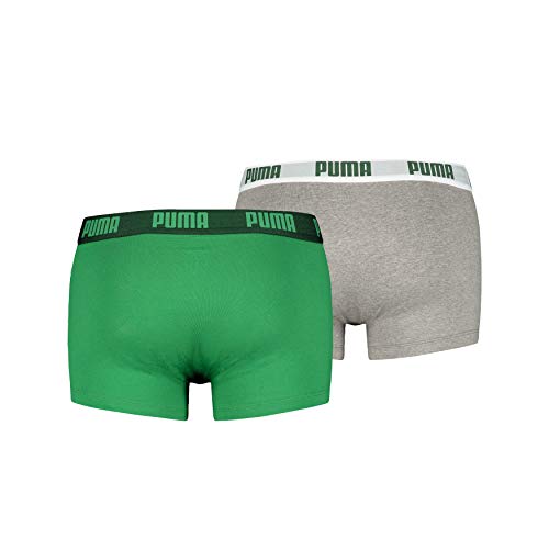 Puma Basic Trunk 2P, Boxer hombre (Pack de 2), Multicolor (Amazon Green/Grey), XL