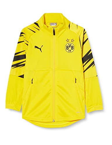 PUMA BVB Stadium Jacket Jr Chaqueta De Entrenamiento, Unisex niños, Cyber Yellow Black/Home, 176