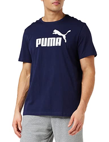 PUMA Essentials SS M tee Camiseta de Manga Corta, Hombre, Azul (Peacoat), S