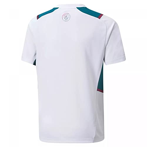Puma Manchester City Temporada 2021/22, Equipación de Juego, Camiseta, Unisex-Child, White-Ocean Depths, 140
