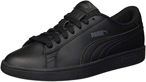 PUMA Unisex Smash V2 L JR Sneaker, Black, 6 M US Big Kid