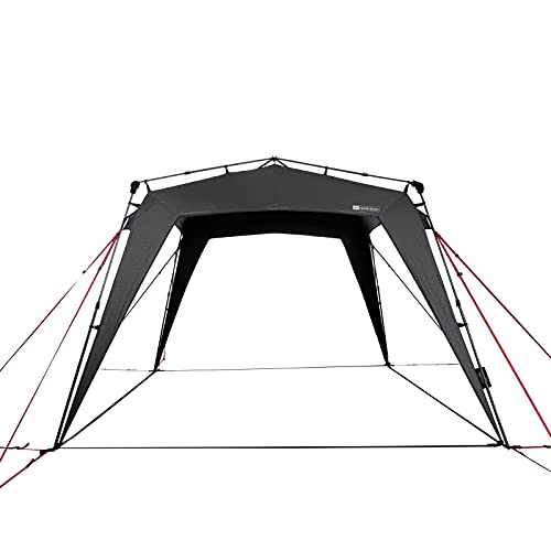 Qeedo Quick Space Camping Pabellon (3x3m) con protección UV (UV80) y Dark-Coating - Resistente al Viento, rápida de Montar, 8 Personas - Gris