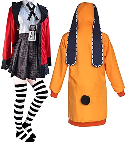Qiheng Chaqueta con capucha cosplay anime para Kakegurui Conjunto completo vestido uniforme escolar para Yomozuki Runa