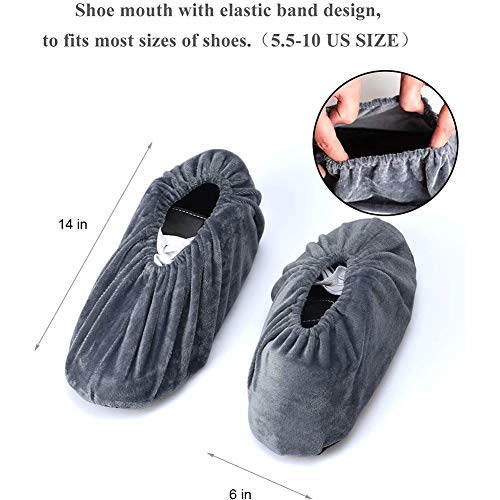Queta 6 pares Cubiertas de zapatos lavables franela sobre zapatillas Cubrecalzados reutilizables Cubiertas zapatillas reutilizables franela Cubrecalzados