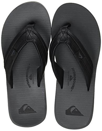 Quiksilver Carver Squish-Sandals for Men, Chanclas Hombre, Black Grey Black, 44 EU