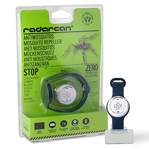 Radarcan® R-100 AntiMosquitos Personal Plus Premium. Pila 1 x CR2032 incluida. (Azul Marino)