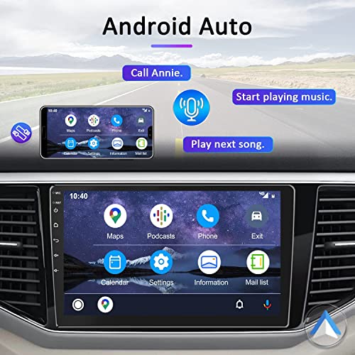 Radio Coche 2 DIN Carplay Android Auto, CAMECHO Radio de Coche Bluetooth con 9 Pulgadas Pantalla Táctil Enlace Espejo FM SWC, Doble USB, Micrófono Externo, Cámara Trasera