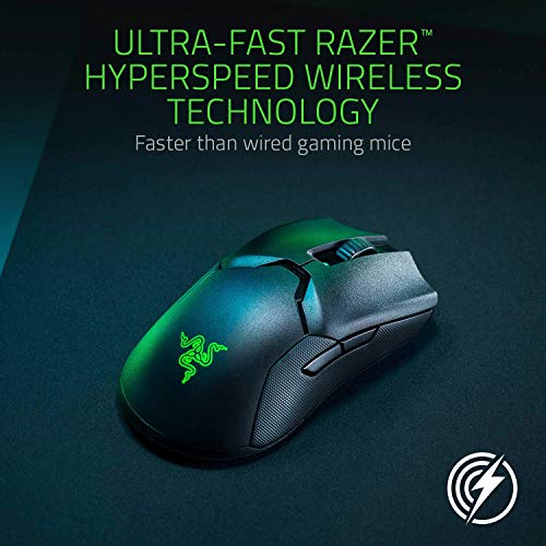 Razer Viper Ultimate Ratón Gaming Ambidiestro con estación de carga Tecnología Inalámbrica HyperSpeed, Negro (Reacondicionado)