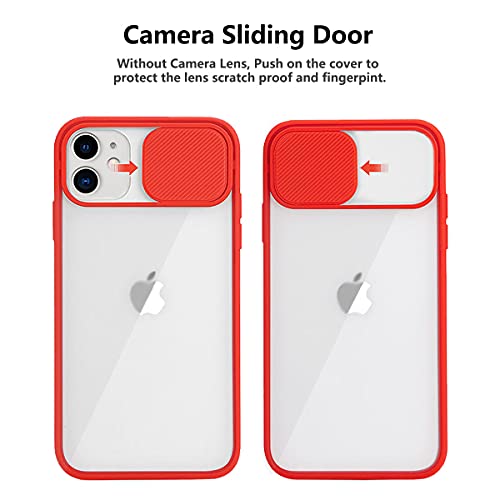 Rdyi6ba8 Funda Compatible con iPhone 12 Mini, Carcasa Trasera Mate PC y Silicona TPU Bordes Resistente a Impactos [Protección de la cámara] Caso para iPhone 12 Mini, Rojo