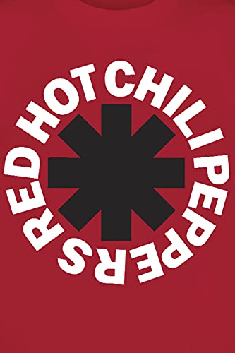 Red Hot Chili Peppers Classic Logo Hombre Camiseta Rojo M, 100% algodón, Regular