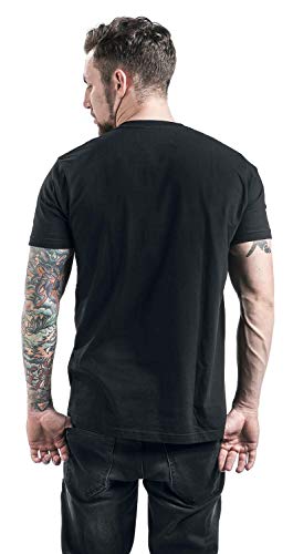 Red Hot Chili Peppers Stencil Black Hombre Camiseta Negro M, 100% algodón, Regular
