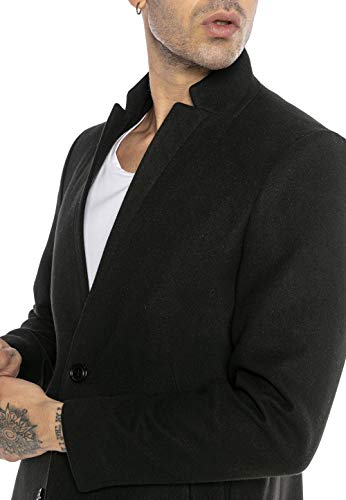 Redbridge Abrigo de Hombre Chaqueta Elegante Larga Slim Fit Classy Understatement Negro XL