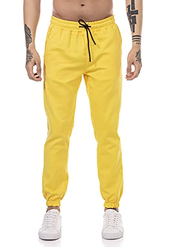 Redbridge Pantalón para Hombre Joggers Chino-Pants Básicos Amarillo L