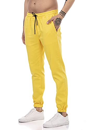 Redbridge Pantalón para Hombre Joggers Chino-Pants Básicos Amarillo L