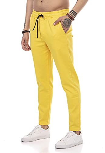 Redbridge Pantalón para Hombre Joggers Chino-Pants Básicos Amarillo M