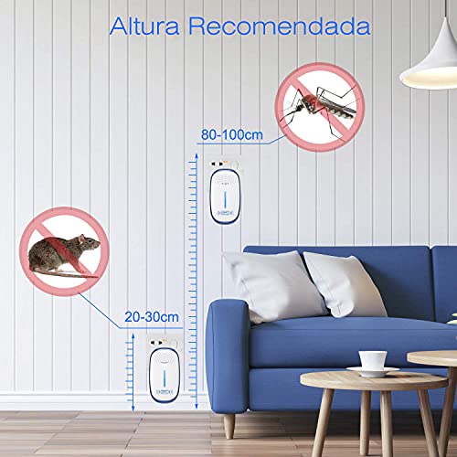 Repelente de Plagas Ultrasónico, Paquete de 4, Clavija Electrónica Actualizada 2022 Interior para Insectos, Ratón, Hormiga, Mosquito, Araña, Roedor, Cucaracha