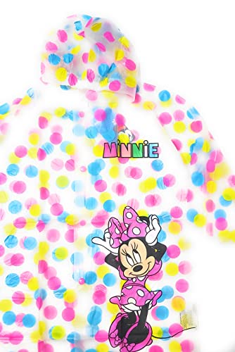 REQUETEGUAY Chubasquero Minnie Mouse para Niñas - Impermeable Minnie Mouse Disney Tipo Chaqueta Transparente con Capucha y botones (5 | 6 años)