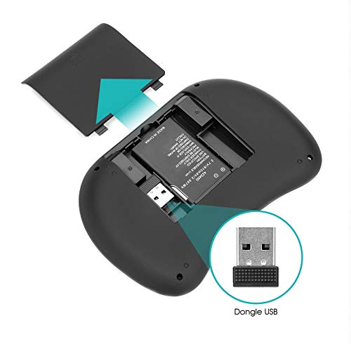 Rii Mini i8 - Teclado ergonómico con touchpad (RF 2.4 GHz, USB), color negro