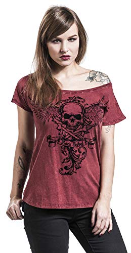 Rock Rebel by EMP All In The Mind Mujer Camiseta Burdeos S, 100% algodón, Regular