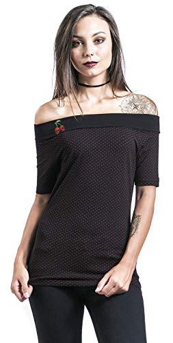 Rock Rebel by EMP Heart and Shoulder Mujer Camiseta Negro S, 95% algodón, 5% elastán, Regular