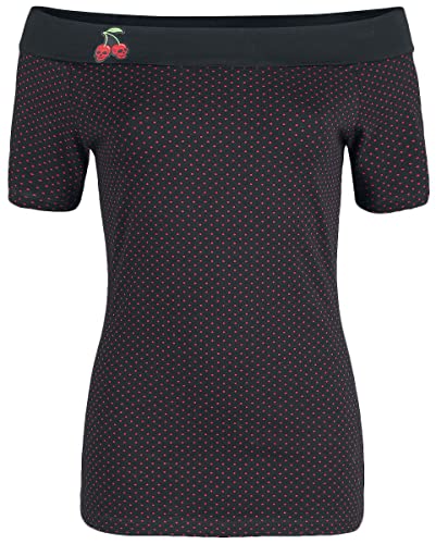 Rock Rebel by EMP Heart and Shoulder Mujer Camiseta Negro S, 95% algodón, 5% elastán, Regular