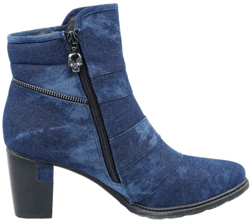 Rock Rebel by EMP Jeans-Look Boots Mujer Botas Azul EU39, Textil,