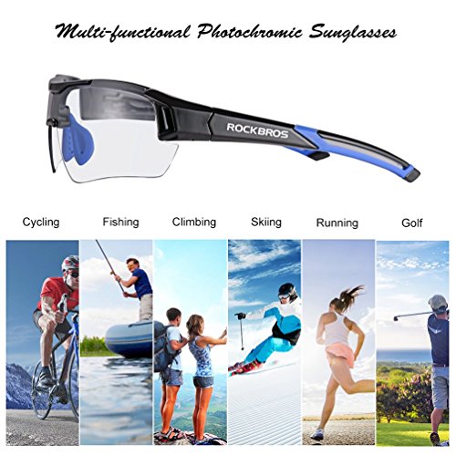 ROCKBROS Gafas de Sol Fotocromáticas Lentes Transparentes con Protección UV400 Ultraligero para Ciclismo Running Deportes al Aire Libre para Hombre y Mujer