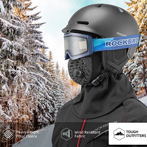 ROCKBROS Pasamontañas Térmico Invierno con Máscara Facial, Balaclava Anti Viento para Hombre Mujer para Moto Esquí Ciclismo Deportes al Aire Libre