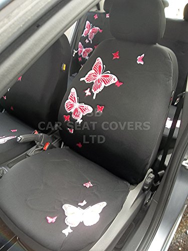 Rossini - Juego de fundas de asiento de coche para Mitsubishi i-MiEV, diseño de mariposas, color rosa