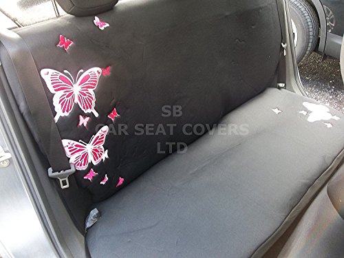 Rossini - Juego de fundas de asiento de coche para Mitsubishi i-MiEV, diseño de mariposas, color rosa