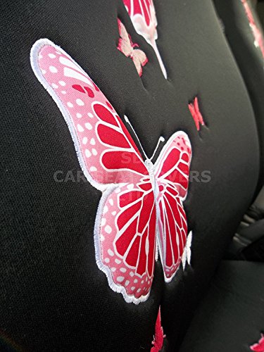 Rossini - Juego de fundas de asiento de coche para Nissan Qashqai, diseño de mariposas, color rosa