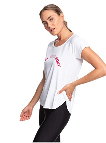 Roxy Keep Training-Camiseta Deportiva para Mujer, Bright White, M