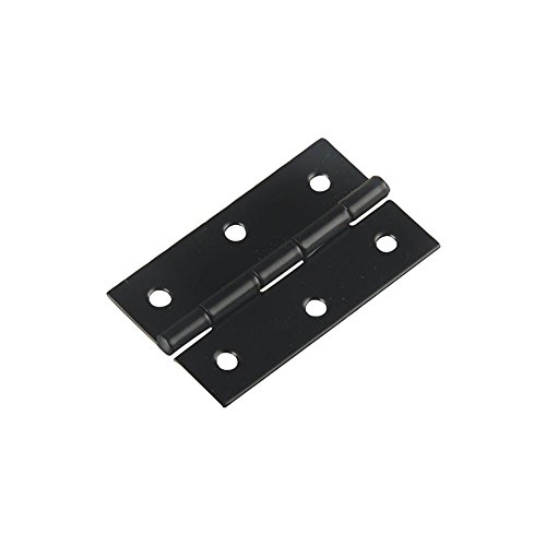 RZdeal 10 bisagras para puerta de color negro mate con esquinas cuadradas, 5,8 x 3,3 cm.