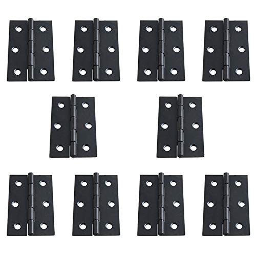 RZdeal 10 bisagras para puerta de color negro mate con esquinas cuadradas, 5,8 x 3,3 cm.