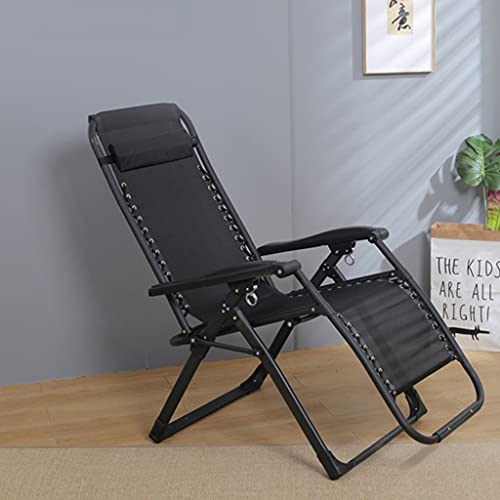 S-TROUBLE Silla de Gravedad Plegable sillón reclinable Tela de Repuesto Malla Exterior Tumbona Cubierta cojín Negro