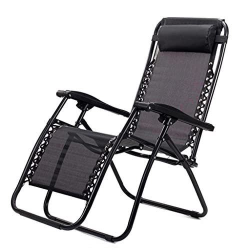 S-TROUBLE Silla de Gravedad Plegable sillón reclinable Tela de Repuesto Malla Exterior Tumbona Cubierta cojín Negro