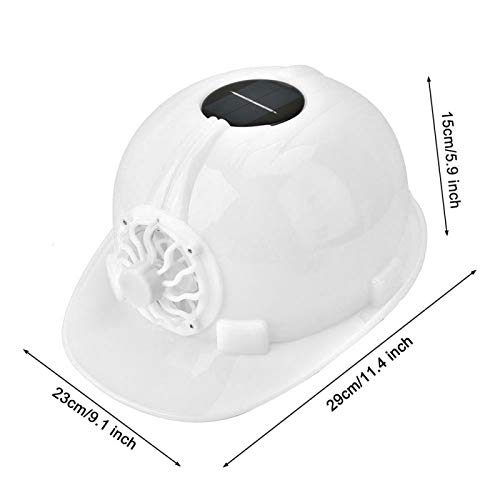 Safety Protection Helmet 0.3W Solar Power Safety Helmet Workplace Head Hat Cooling Fan Safety Protection for Construction Site(Blanco)