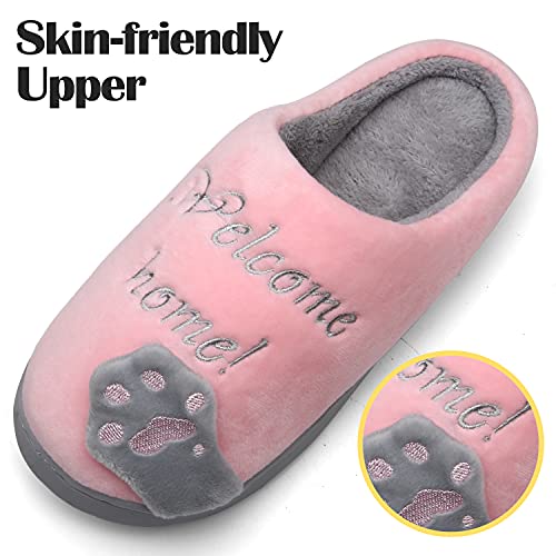 SAGUARO Pantuflas para Mujer Hombre Caliente Comodidad Zapatillas de Felpa Suave Ligero Interior Zapatos Unisex-Adulto, Rosa 37/38 EU=38/39 CN
