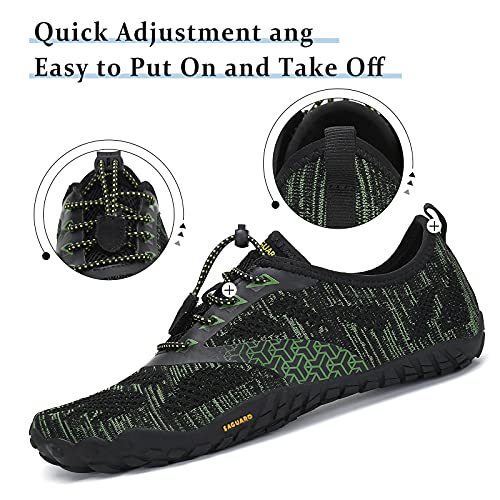 SAGUARO Zapatillas Minimalistas Hombre Zapatillas de Barefoot Mujer Zapatillas de Trail Running Antideslizante Escarpines de Agua Stil: B Verde Gr.47