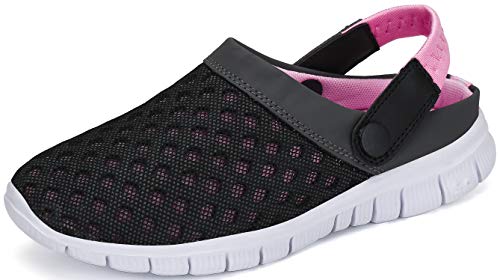 SAGUARO Zuecos para Mujer Zapatillas de Playa Ligeros Respirable Sandalias del Acoplamiento Ahueca hacia Fuera Zapatillas de Jardín, Rosa, 37 EU