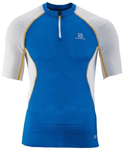 Salomon - SALOMON - T-Shirt Trail Homme - S-LAB EXO ZIP TEE M Bleu/Blanc - tailles: M
