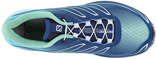 Salomon Sense Manatra 3, Zapatillas de Trail Running Mujer, Azul (Gentiane/Igloo Blue/Firefly Green), 36 EU