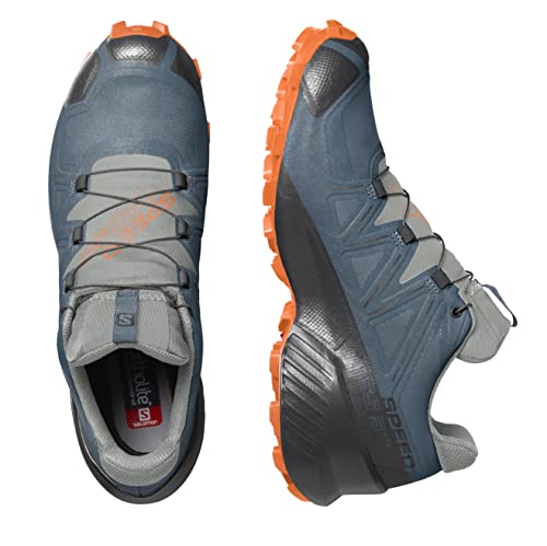 SALOMON Shoes Speedcross 5 GTX, Zapatillas de Senderismo Hombre, Mallard Blue/Wrought Iron/Vibrant O, 43 1/3 EU