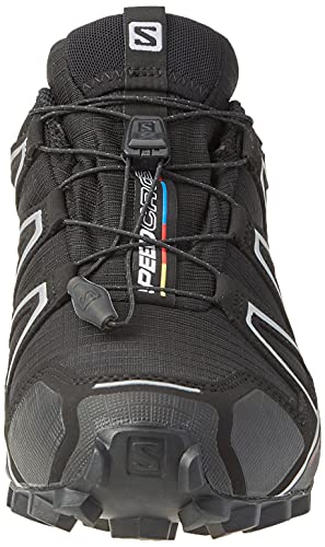 Salomon Speedcross 4 Gore-Tex (impermeable) Hombre Zapatos de trail running, Negro (Black/Black/Silver Metallic X), 44 ⅔ EU