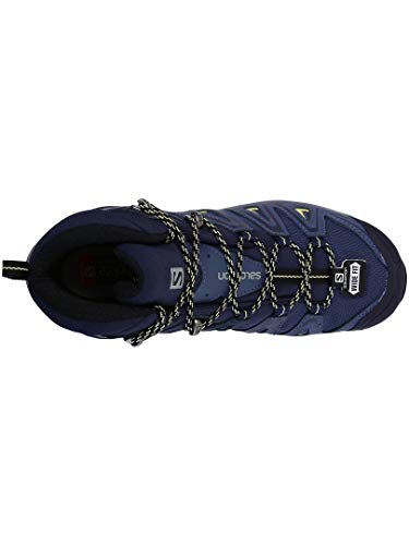 Salomon X Ultra 3 Wide Mid Gore-Tex (impermeable) Mujer Zapatos de trekking, Azul (Crown Blue/Evening Blue/Sunny Lime), 38 EU