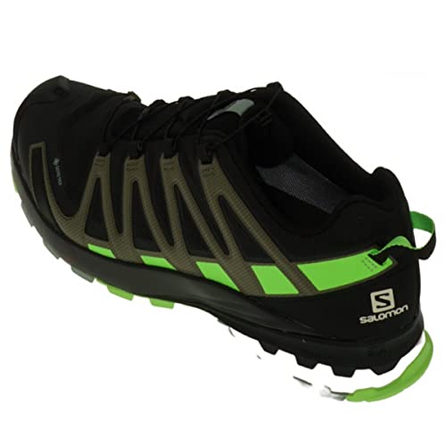 Salomon XA Pro 3D V8 Gore-Tex (impermeable) Hombre Zapatos de trail running, Negro (Black/Green Gecko/Green Milieu), 42 EU