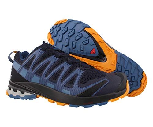 Salomon XA Pro 3D V8, Zapatos de Trail Running Hombre, Night Sky/Dark Denim/Butterscotch, 45 1/3 EU