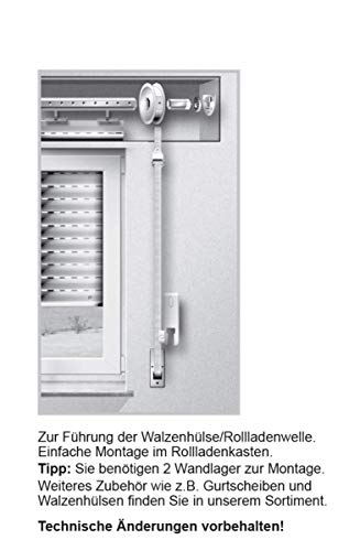 Schellenberg 83501 Soporte de pared con rodamiento de bolas para ejes octogonales con un diámetro de 60 a 70 mm, soporte para persianas
